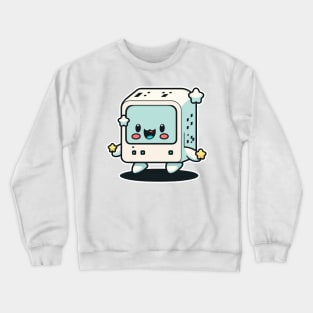 Cute happy kawaii 8-bit 16-bit pixel character Crewneck Sweatshirt